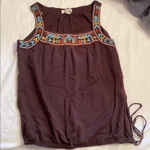 Brown Aztec tank top